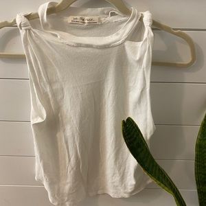 Free people white tank with cut outs